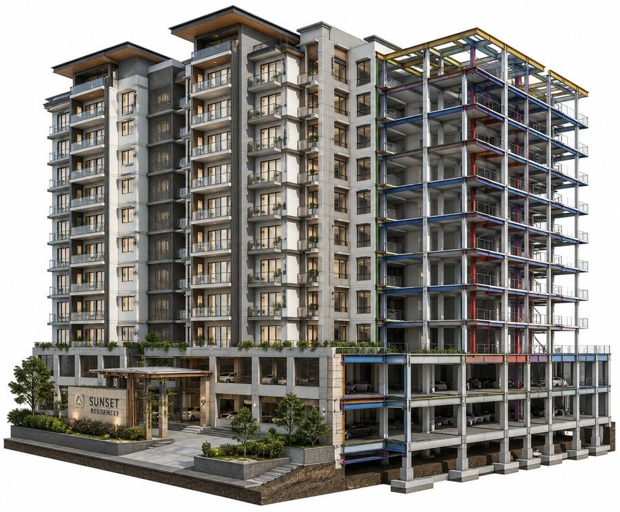 Residential steel detailing for condominiums and multi-family housing structures